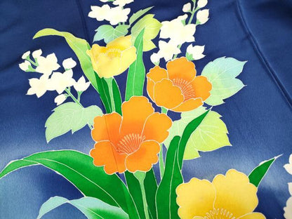 平和屋着物■訪問着　草花文　暈し染め　正絹　逸品　DABH1278qa