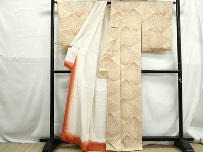 平和屋着物■上質な小紋　松葉文　正絹　逸品　DABH1281qa