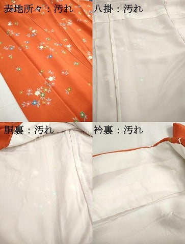 平和屋着物■上質な小紋　舞花文　鬼しぼ縮緬　正絹　逸品　DABH1305qa