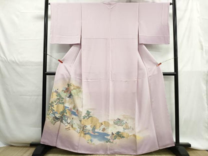 平和屋着物■豪華色留袖　寿光織　人物風景文　暈し染め　金糸　正絹　逸品　DABH1306qa