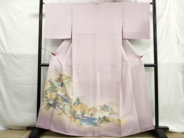 平和屋着物■豪華色留袖　寿光織　人物風景文　暈し染め　金糸　正絹　逸品　DABH1306qa