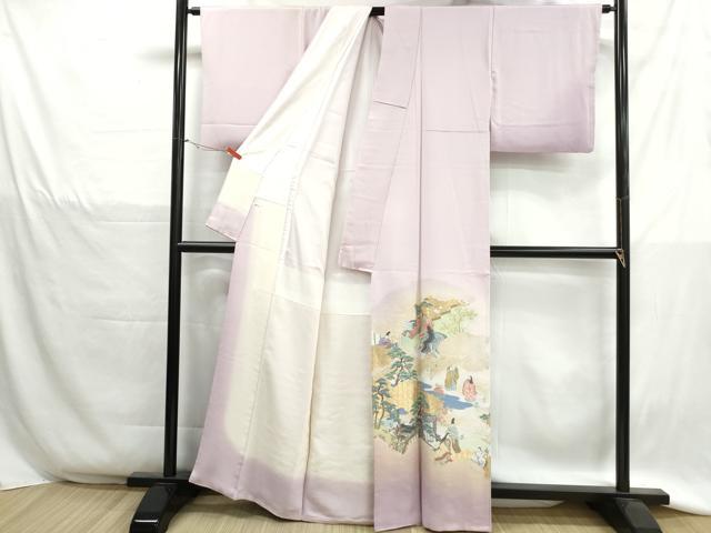 平和屋着物■豪華色留袖　寿光織　人物風景文　暈し染め　金糸　正絹　逸品　DABH1306qa