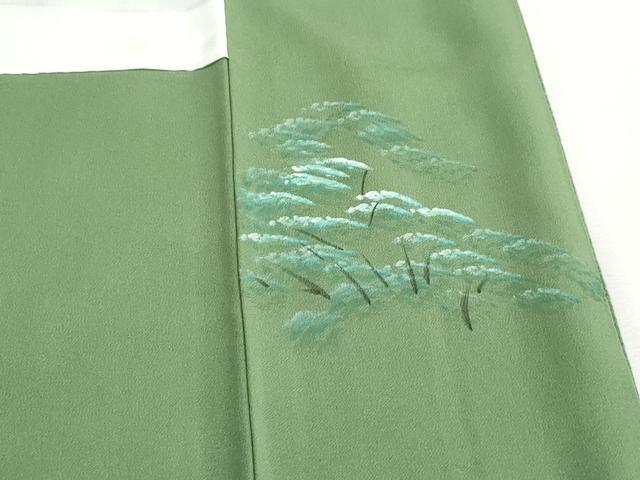 平和屋着物■訪問着　樹林風景文　暈し染め　金彩　鬼しぼ縮緬　正絹　逸品　DABH1307qa