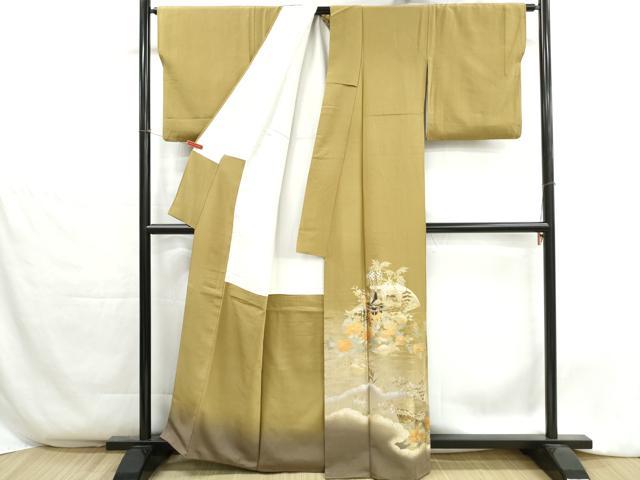 平和屋着物■豪華色留袖　地紙風景花文　暈し染め　金銀彩　正絹　逸品　DABH1310qa