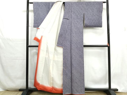 平和屋着物■大変加工の良い総絞り小紋　正絹　逸品　DABH1312qa