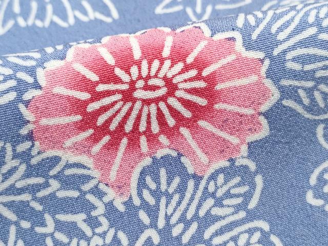 平和屋着物■上質な小紋　型染め　流水花文　正絹　逸品　DABH1313qa