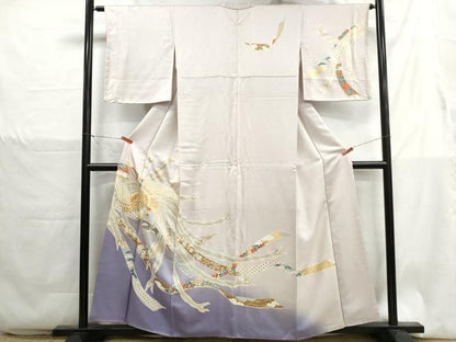 平和屋着物■訪問着　駒刺繍　鬘帯鳳凰花文　暈し染め　金彩　正絹　逸品　DABH1316qa