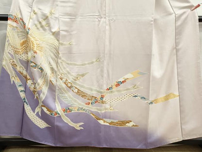平和屋着物■訪問着　駒刺繍　鬘帯鳳凰花文　暈し染め　金彩　正絹　逸品　DABH1316qa