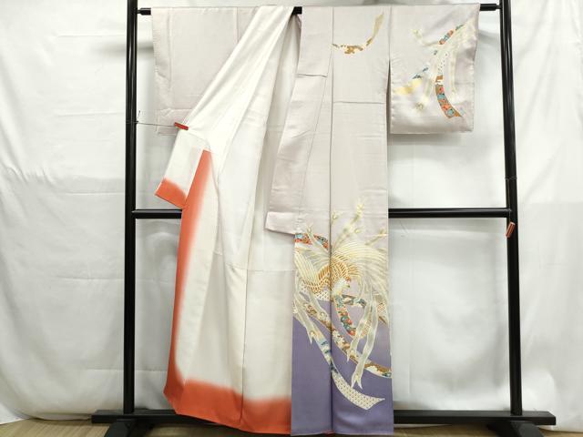 平和屋着物■訪問着　駒刺繍　鬘帯鳳凰花文　暈し染め　金彩　正絹　逸品　DABH1316qa