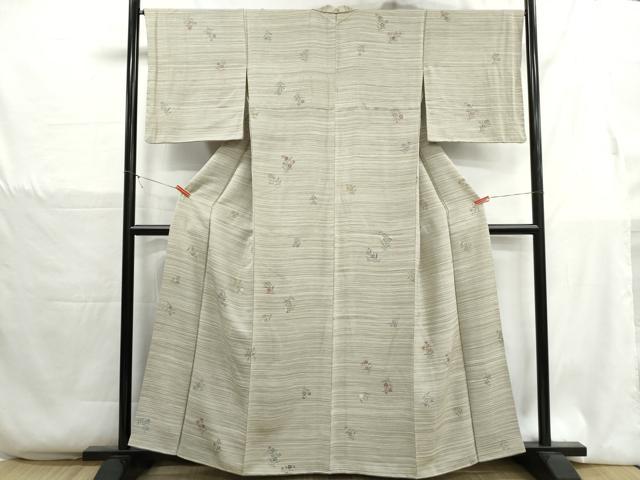 平和屋着物■上質な小紋　草花文　金彩　正絹　逸品　DABH1317qa