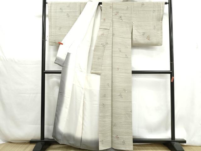 平和屋着物■上質な小紋　草花文　金彩　正絹　逸品　DABH1317qa