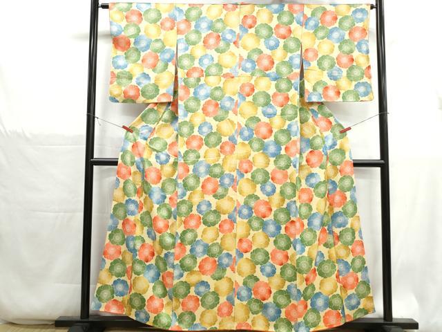 平和屋着物■上質な小紋　舞梅文　金彩　正絹　逸品　DABH1318qa