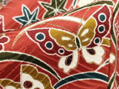 平和屋着物■上質な小紋　切嵌花蝶文　金彩　正絹　逸品　DABH1319qa