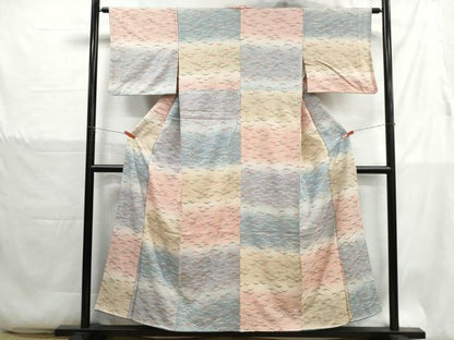 平和屋着物■上質な小紋　雪芝文　暈し染め　金彩　正絹　逸品　DABH1320qa