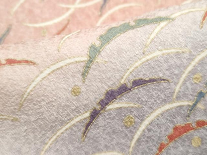 平和屋着物■上質な小紋　雪芝文　暈し染め　金彩　正絹　逸品　DABH1320qa