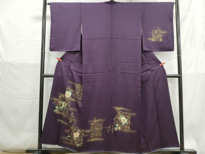 平和屋着物■訪問着　色紙椿文　金銀彩　正絹　逸品　DABH1322qa