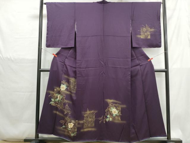 平和屋着物■訪問着　色紙椿文　金銀彩　正絹　逸品　DABH1322qa