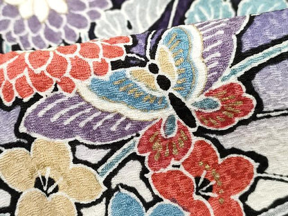 平和屋着物■上質な小紋　花蝶文　暈し染め　金彩　正絹　逸品　DABH1323qa