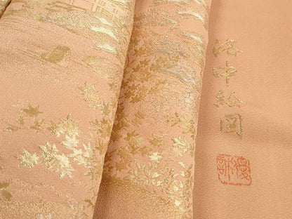 平和屋着物■豪華色留袖　作家物　寿光織　洛中絵図　金糸　正絹　逸品　DABH1326qa