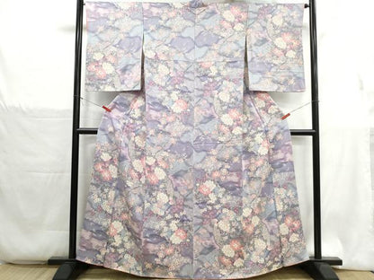 平和屋着物■上質な小紋　孔雀花文　暈し染め　金彩　やまと誂製　正絹　逸品　DABH1329qa