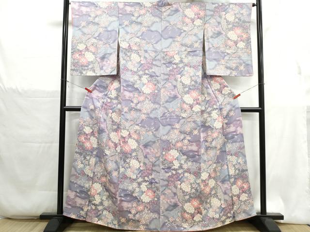 平和屋着物■上質な小紋　孔雀花文　暈し染め　金彩　やまと誂製　正絹　逸品　DABH1329qa
