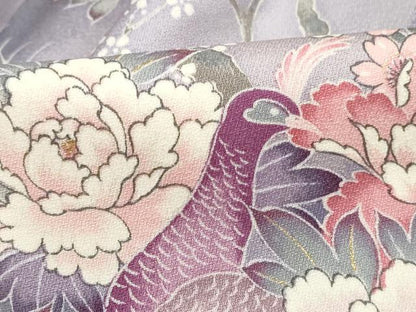 平和屋着物■上質な小紋　孔雀花文　暈し染め　金彩　やまと誂製　正絹　逸品　DABH1329qa