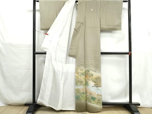 平和屋着物■豪華色留袖　樹林風景文　暈し染め　金彩　正絹　逸品　DABH1330qa
