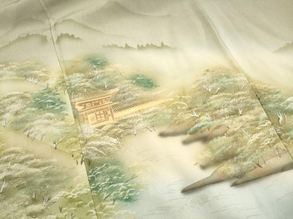 平和屋着物■豪華色留袖　樹林風景文　暈し染め　金彩　正絹　逸品　DABH1330qa