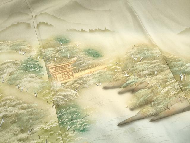 平和屋着物■豪華色留袖　樹林風景文　暈し染め　金彩　正絹　逸品　DABH1330qa