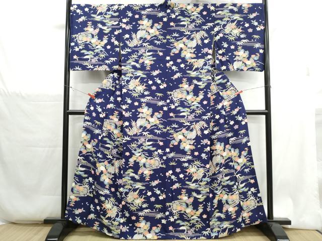 平和屋着物■上質な小紋　松竹梅　舟　正絹　逸品　DABH1334qa