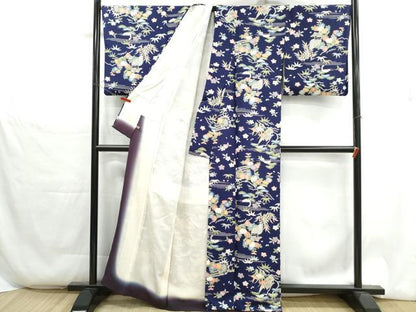 平和屋着物■上質な小紋　松竹梅　舟　正絹　逸品　DABH1334qa