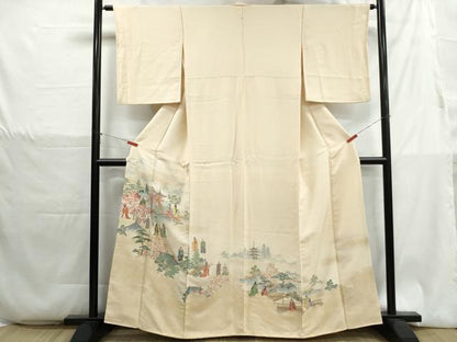 平和屋着物■豪華色留袖　寿光織　人物風景文　金糸　正絹　逸品　DABH1337qa