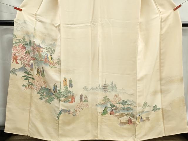 平和屋着物■豪華色留袖　寿光織　人物風景文　金糸　正絹　逸品　DABH1337qa