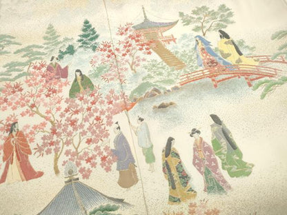 平和屋着物■豪華色留袖　寿光織　人物風景文　金糸　正絹　逸品　DABH1337qa