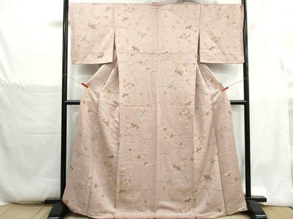 平和屋着物■上質な小紋　枝葉文　金彩　正絹　逸品　DABH1346qa