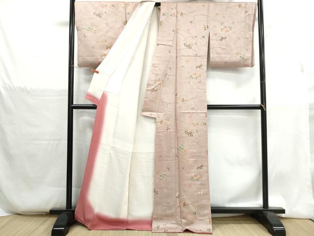 平和屋着物■上質な小紋　枝葉文　金彩　正絹　逸品　DABH1346qa