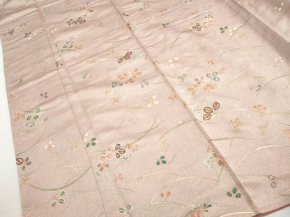 平和屋着物■上質な小紋　枝葉文　金彩　正絹　逸品　DABH1346qa