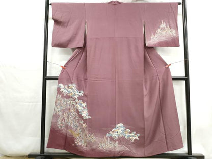 平和屋着物■訪問着　花鳥浜松文　舟　金彩　正絹　逸品　DABH1347qa