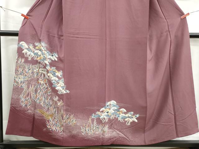 平和屋着物■訪問着　花鳥浜松文　舟　金彩　正絹　逸品　DABH1347qa