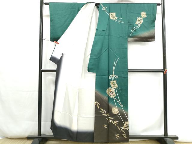平和屋着物■訪問着　短冊　笹葉文　暈し染め　金彩　松坂屋扱い　正絹　逸品　DABH1349qa