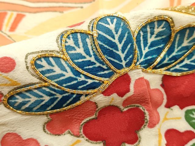 平和屋着物■豪華振袖　駒刺繍　風景花文　松竹梅　金彩　正絹　逸品　DABH1354qa