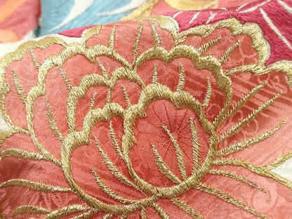 平和屋着物■豪華振袖　総刺繍　檜扇花文　金銀糸　正絹　逸品　DABH1357qa