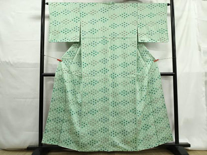平和屋着物■上質な小紋　総絞り　菱繋ぎ　正絹　逸品　DABH1359qa