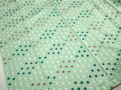 平和屋着物■上質な小紋　総絞り　菱繋ぎ　正絹　逸品　DABH1359qa
