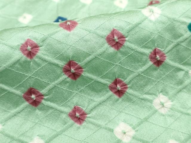 平和屋着物■上質な小紋　総絞り　菱繋ぎ　正絹　逸品　DABH1359qa