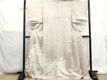 平和屋着物■豪華色留袖　孔雀枝梅文　ロング丈　正絹　逸品　DABH1361qa