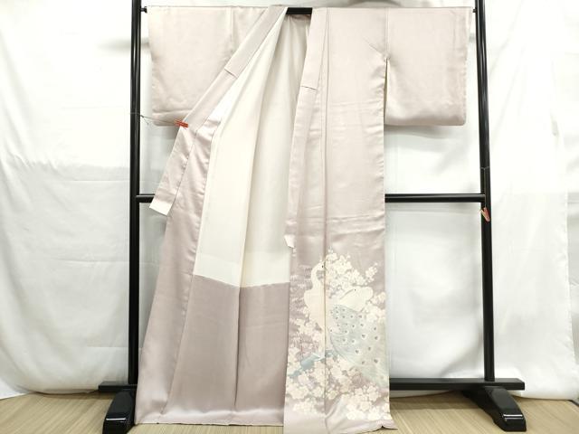 平和屋着物■豪華色留袖　孔雀枝梅文　ロング丈　正絹　逸品　DABH1361qa