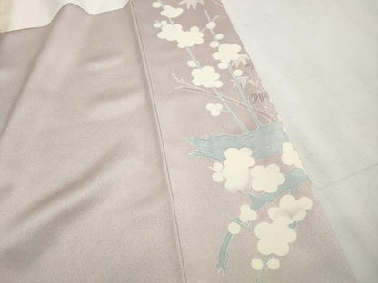 平和屋着物■豪華色留袖　孔雀枝梅文　ロング丈　正絹　逸品　DABH1361qa