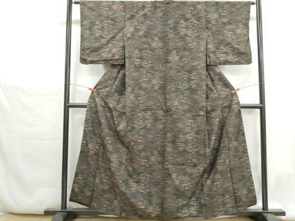 平和屋着物■本場大島紬　7マルキ　風景笹葉文　正絹　逸品　DABH1367qa