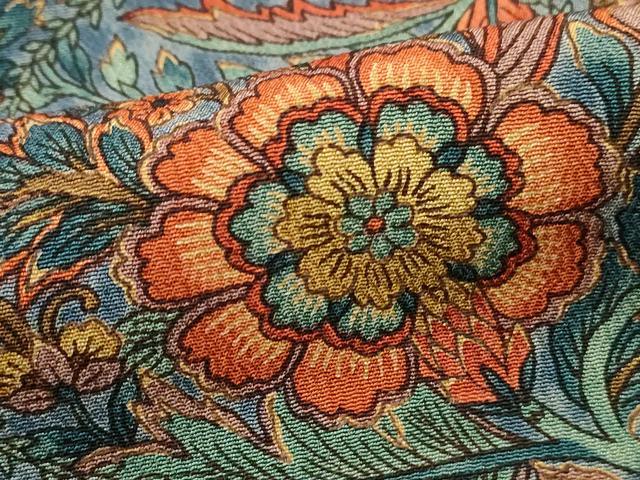 平和屋着物■上質な小紋　更紗花文　暈し染め　正絹　逸品　DABH1368qa
